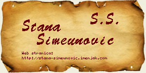 Stana Simeunović vizit kartica